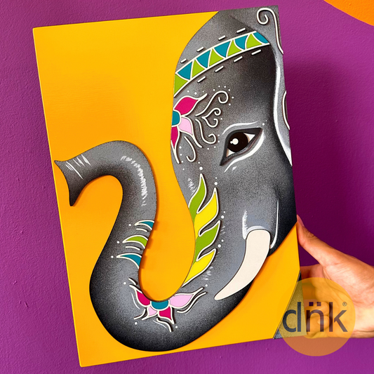 Cuadro 3D Artístico Elefante