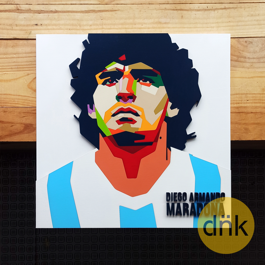 Cuadro 3D Maradona