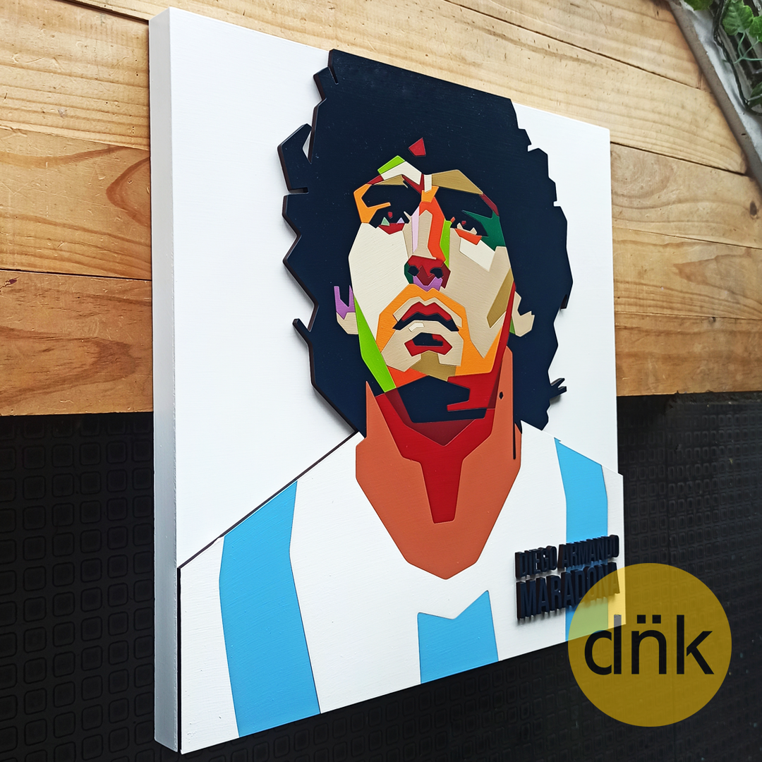 Cuadro 3D Maradona